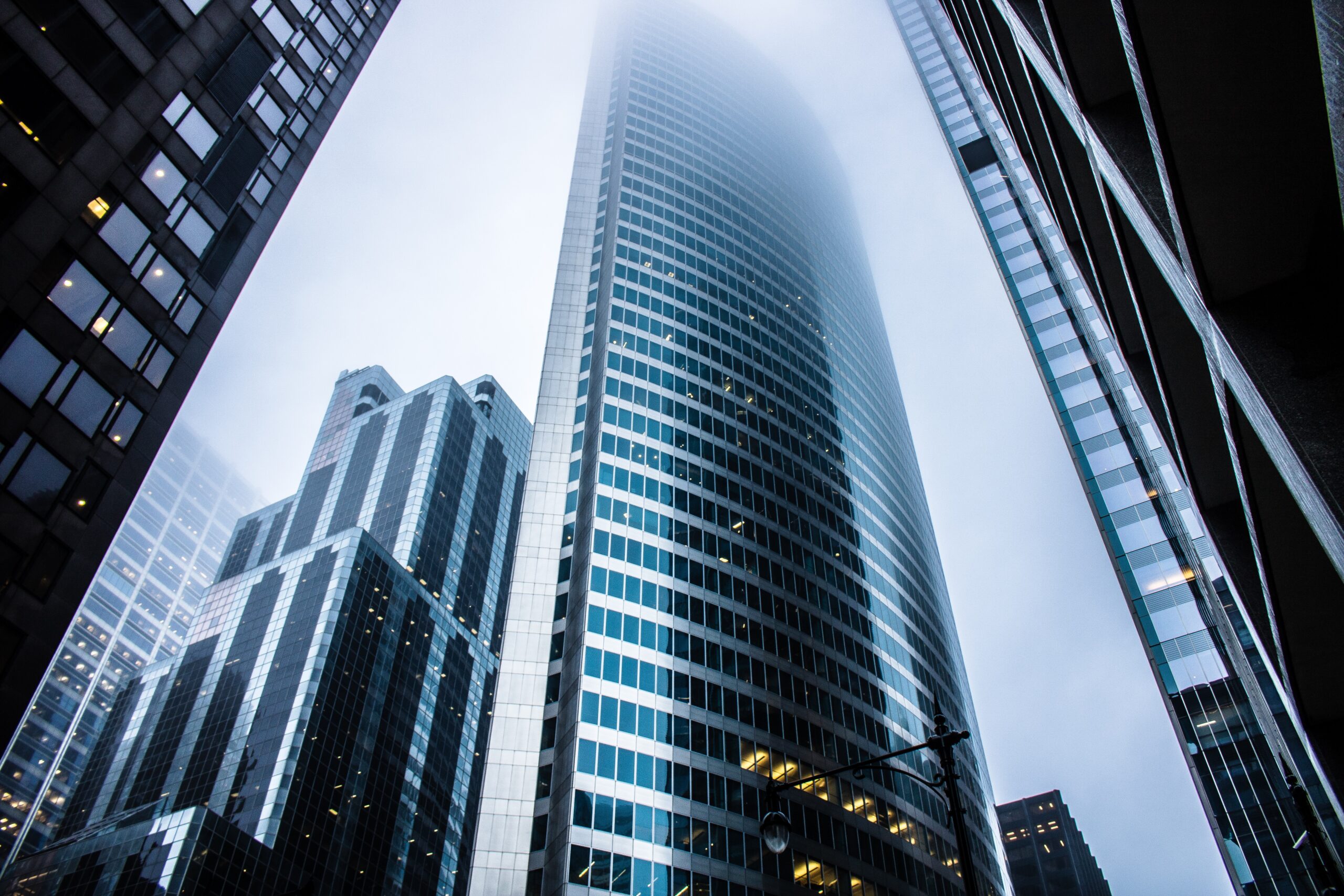 Modern glass skyscrapers